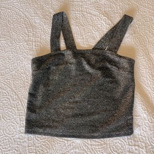 Medium black and silver sparkly tank top